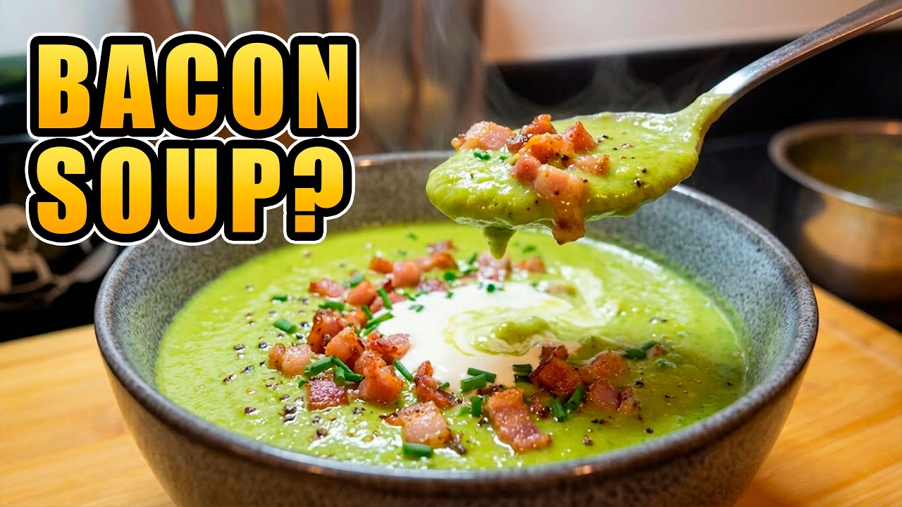 Broccoli, Peas, Bacon and Cheese Soup